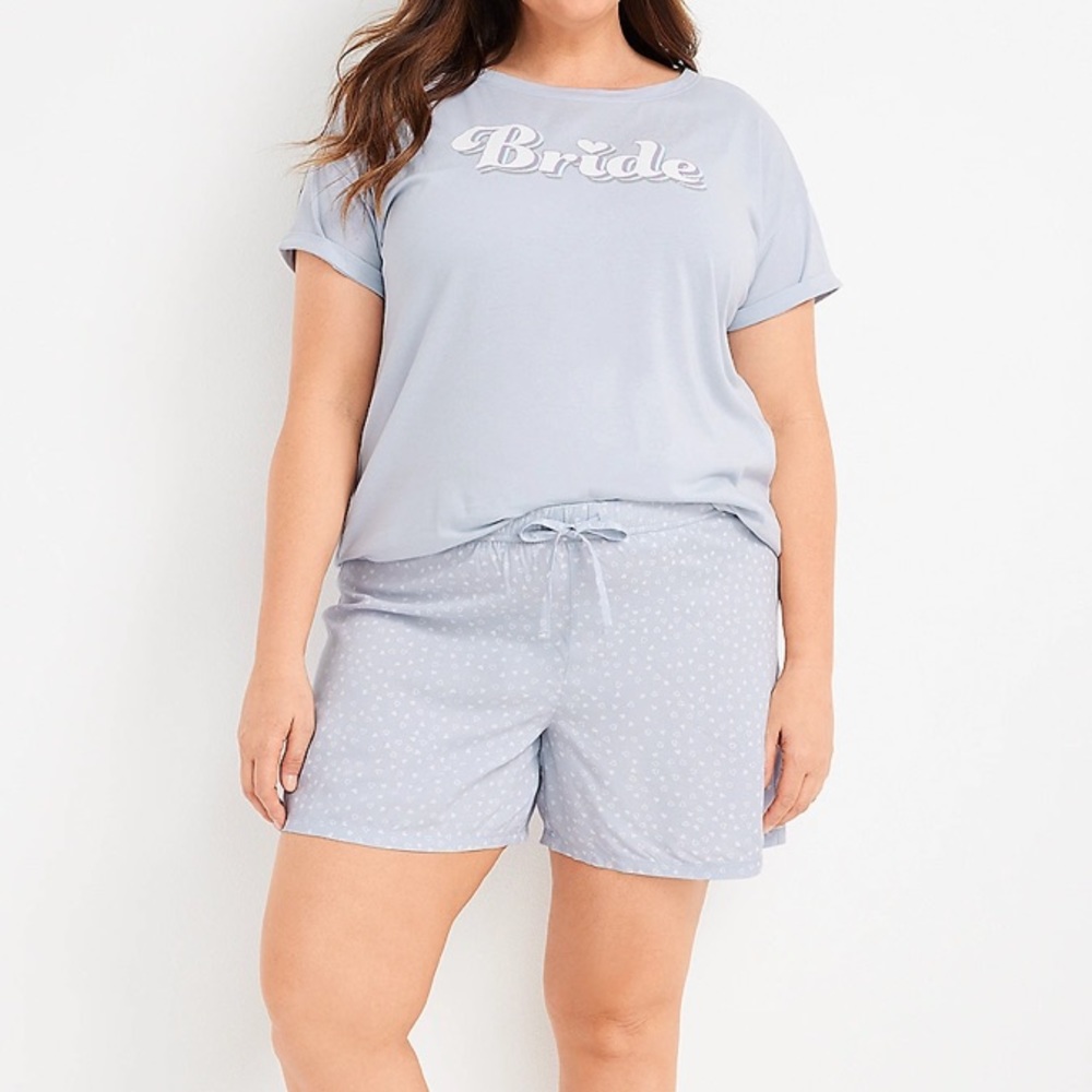 349. MAURICES Size XL & 0X Blue Bride Pajama Set NWT